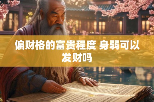 偏财格的富贵程度 身弱可以发财吗 偏财格的富贵程度 身弱可以发财吗