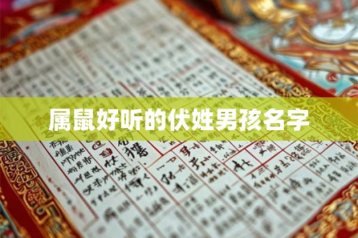 属鼠好听的伏姓男孩名字 属鼠好听的伏姓男孩名字