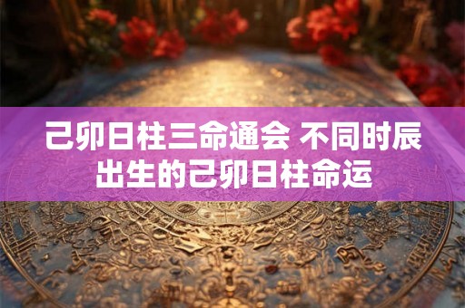 己卯日柱三命通会 不同时辰出生的己卯日柱命运 己卯日柱三命通会 不同时辰出生的己卯日柱命运