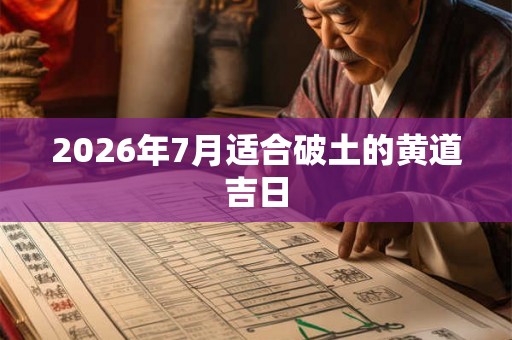 2026年7月适合破土的黄道吉日 2026年7月适合破土的黄道吉日