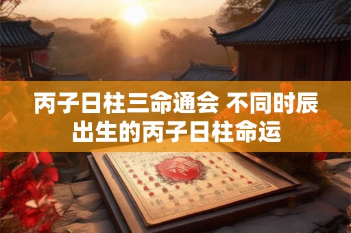 丙子日柱三命通会 不同时辰出生的丙子日柱命运 丙子日柱三命通会 不同时辰出生的丙子日柱命运