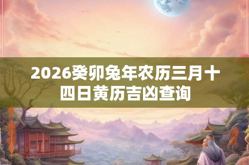 2026癸卯兔年农历三月十四日黄历吉凶查询