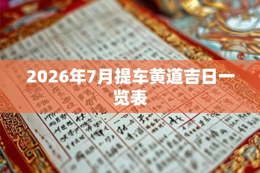 2026年7月提车黄道吉日一览表