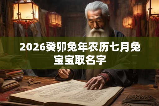 2026癸卯兔年农历七月兔宝宝取名字 2026癸卯兔年农历七月兔宝宝取名字