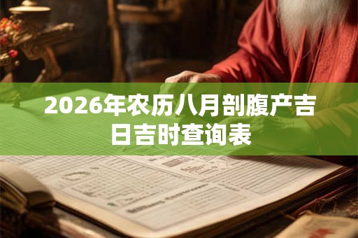2026年农历八月剖腹产吉日吉时查询表 2026年农历八月剖腹产吉日吉时查询表