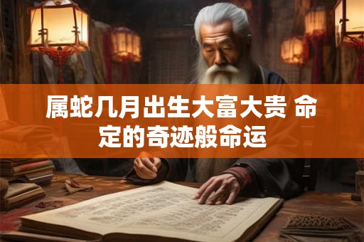 属蛇几月出生大富大贵 命定的奇迹般命运