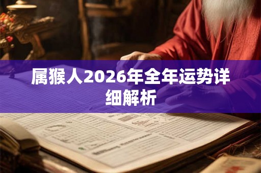 属猴人2026年全年运势详细解析 属猴人2026年全年运势详细解析