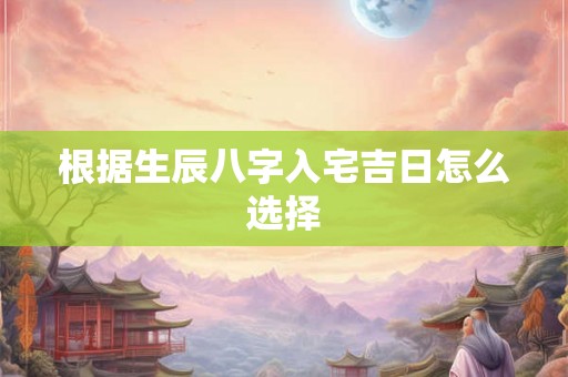 根据生辰八字入宅吉日怎么选择