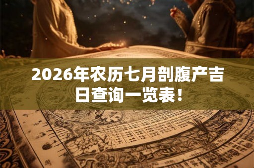 2026年农历七月剖腹产吉日查询一览表! 2026年农历七月剖腹产吉日查询一览表!
