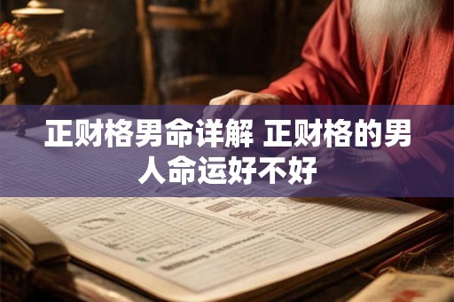正财格男命详解 正财格的男人命运好不好