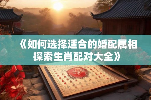 《如何选择适合的婚配属相 探索生肖配对大全》 《如何选择适合的婚配属相 探索生肖配对大全》