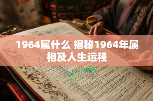 1964属什么 揭秘1964年属相及人生运程 1964属什么 揭秘1964年属相及人生运程