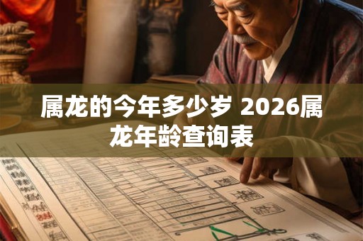 属龙的今年多少岁 2026属龙年龄查询表