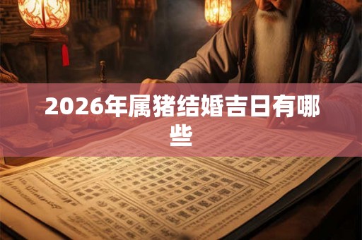 2026年属猪结婚吉日有哪些