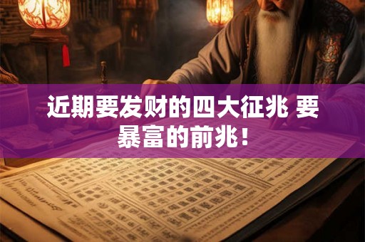 近期要发财的四大征兆 要暴富的前兆! 近期要发财的四大征兆 要暴富的前兆!