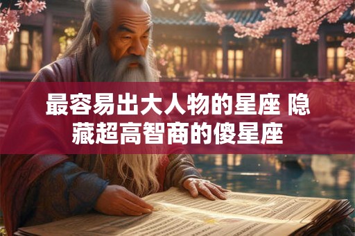 最容易出大人物的星座 隐藏超高智商的傻星座 最容易出大人物的星座 隐藏超高智商的傻星座