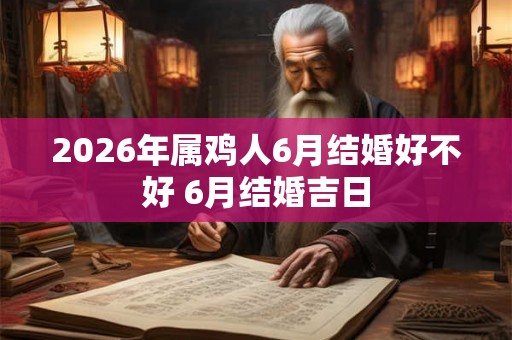 2026年属鸡人6月结婚好不好 6月结婚吉日