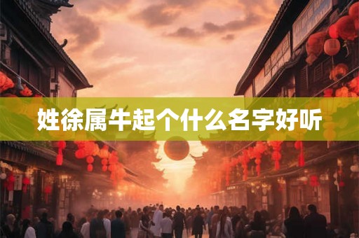 姓徐属牛起个什么名字好听