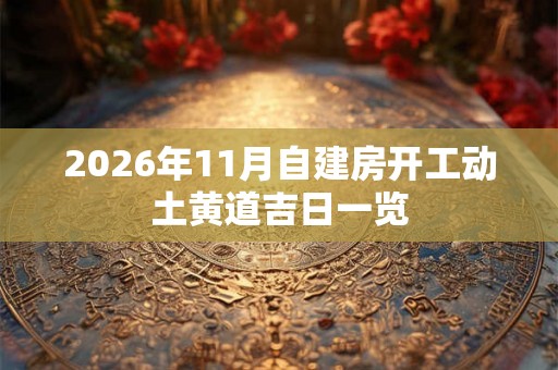 2026年11月自建房开工动土黄道吉日一览