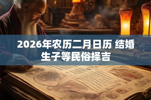 2026年农历二月日历 结婚生子等民俗择吉 2026年农历二月日历 结婚生子等民俗择吉
