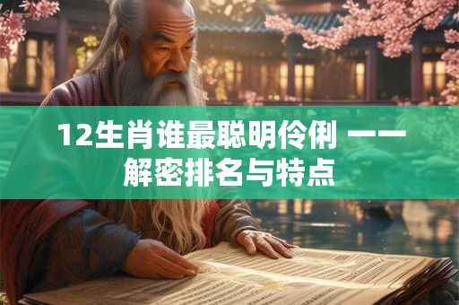 12生肖谁最聪明伶俐 一一解密排名与特点 12生肖谁最聪明伶俐 一一解密排名与特点