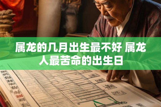 属龙的几月出生最不好 属龙人最苦命的出生日 属龙的几月出生最不好 属龙人最苦命的出生日