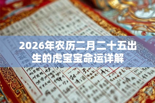 2026年农历二月二十五出生的虎宝宝命运详解 2026年农历二月二十五出生的虎宝宝命运详解