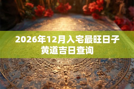 2026年12月入宅最旺日子黄道吉日查询