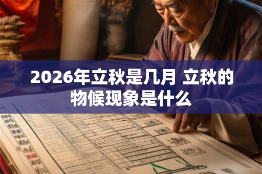 2026年立秋是几月 立秋的物候现象是什么 2026年立秋是几月 立秋的物候现象是什么