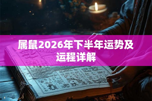 属鼠2026年下半年运势及运程详解 属鼠2026年下半年运势及运程详解
