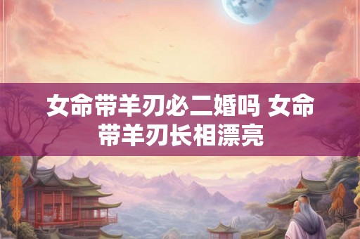 女命带羊刃必二婚吗 女命带羊刃长相漂亮 女命带羊刃必二婚吗 女命带羊刃长相漂亮