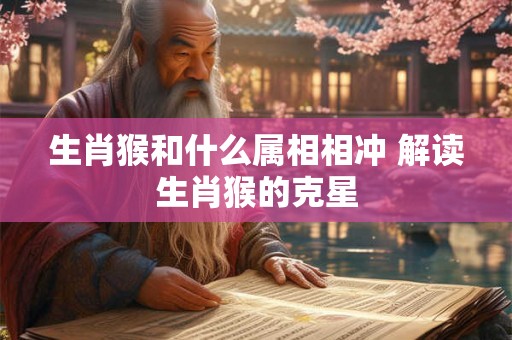 生肖猴和什么属相相冲 解读生肖猴的克星 生肖猴和什么属相相冲 解读生肖猴的克星