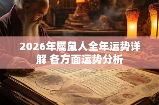2026年属鼠人全年运势详解 各方面运势分析