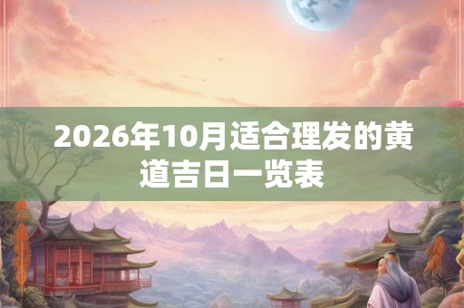 2026年10月适合理发的黄道吉日一览表 2026年10月适合理发的黄道吉日一览表