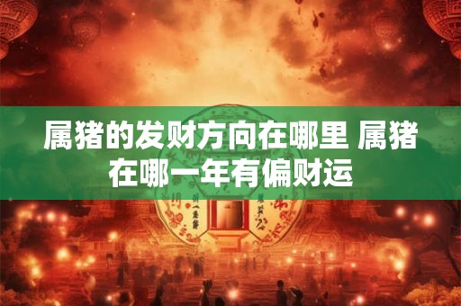 属猪的发财方向在哪里 属猪在哪一年有偏财运