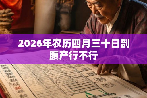 2026年农历四月三十日剖腹产行不行