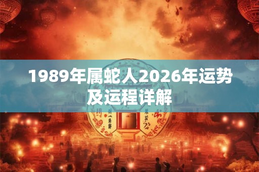 1989年属蛇人2026年运势及运程详解 1989年属蛇人2026年运势及运程详解