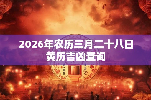 2026年农历三月二十八日黄历吉凶查询