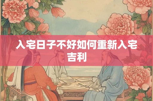 入宅日子不好如何重新入宅吉利 入宅日子不好如何重新入宅吉利