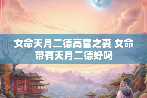 女命天月二德高官之妻 女命带有天月二德好吗