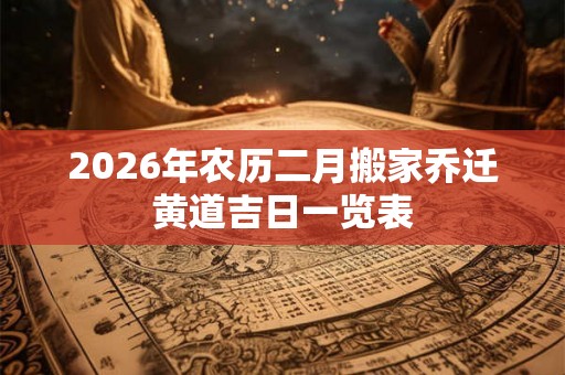 2026年农历二月搬家乔迁黄道吉日一览表 2026年农历二月搬家乔迁黄道吉日一览表