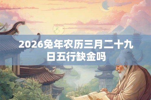 2026兔年农历三月二十九日五行缺金吗