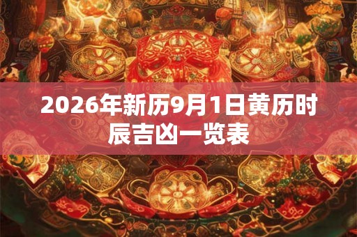 2026年新历9月1日黄历时辰吉凶一览表 2026年新历9月1日黄历时辰吉凶一览表