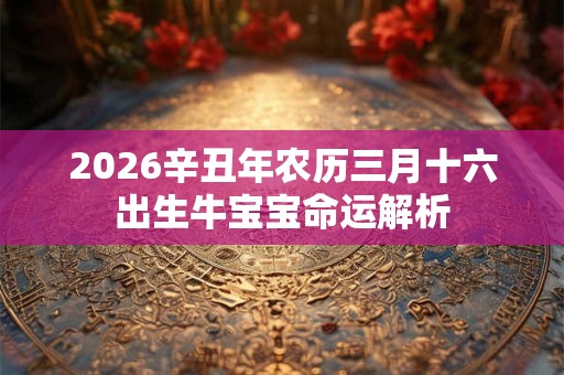 2026辛丑年农历三月十六出生牛宝宝命运解析