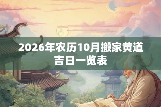 2026年农历10月搬家黄道吉日一览表 2026年农历10月搬家黄道吉日一览表