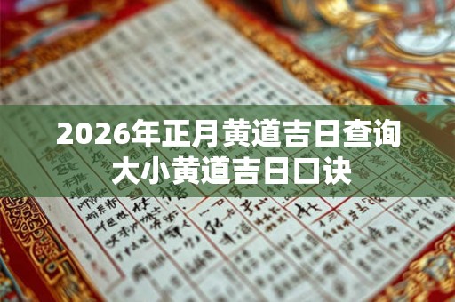 2026年正月黄道吉日查询 大小黄道吉日口诀 2026年正月黄道吉日查询 大小黄道吉日口诀