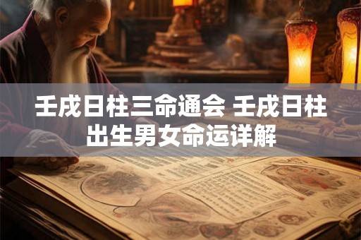 壬戌日柱三命通会 壬戌日柱出生男女命运详解