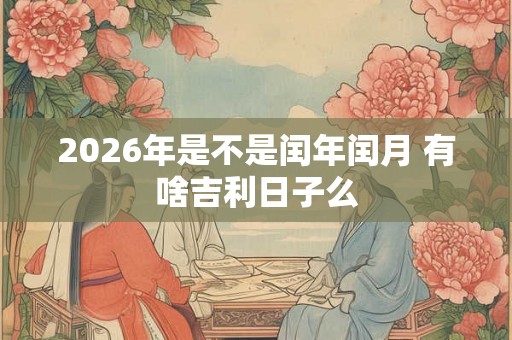 2026年是不是闰年闰月 有啥吉利日子么 2026年是不是闰年闰月 有啥吉利日子么
