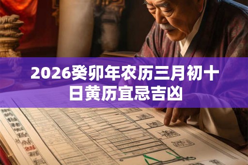 2026癸卯年农历三月初十日黄历宜忌吉凶 2026癸卯年农历三月初十日黄历宜忌吉凶