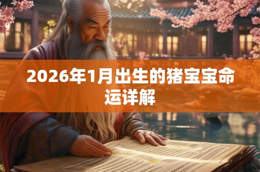 2026年1月出生的猪宝宝命运详解 2026年1月出生的猪宝宝命运详解